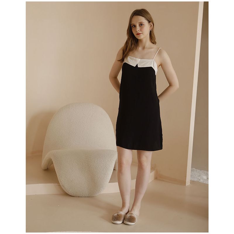 Summer New Fashion Simple Rayon Satin Camisole Nightdress with Adjustable Straps, Chanel Style Series Nightgown