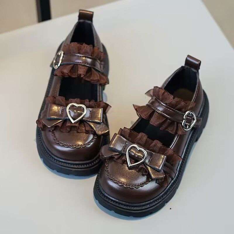 Children's 2025 Spring and Autumn Girls' Small Leather Shoes Dance Performance Single Shoes Soft Sole Anti-Slip Medium and Large Children's Shoes Fairy Shoes