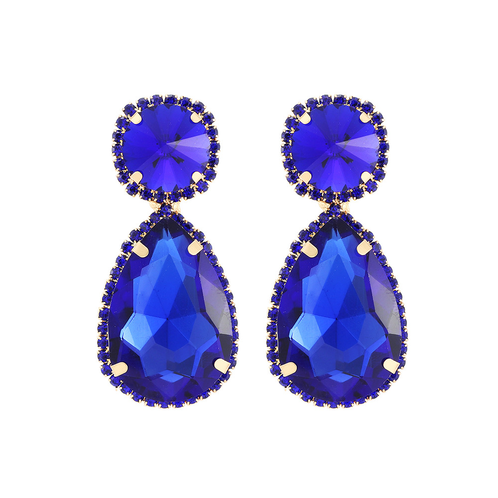 1 Pair Quantity 1 Pair Fashion Water Droplets Glass Plating Women's Drop Earrings