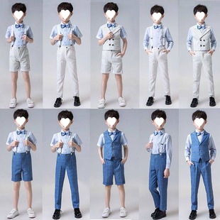 Boys' Suit Suit, Summer Host Suit, Boy Flower Girl Dress, Handsome British Kidsren's Catwalk Performance Suit