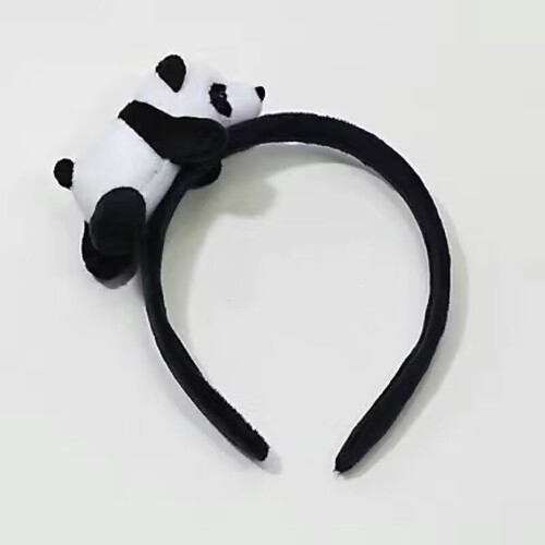 Cute little panda hairband, women's hair accessories, face wash headband, super cute animal cartoon hairpin, anti-slip headband, headband