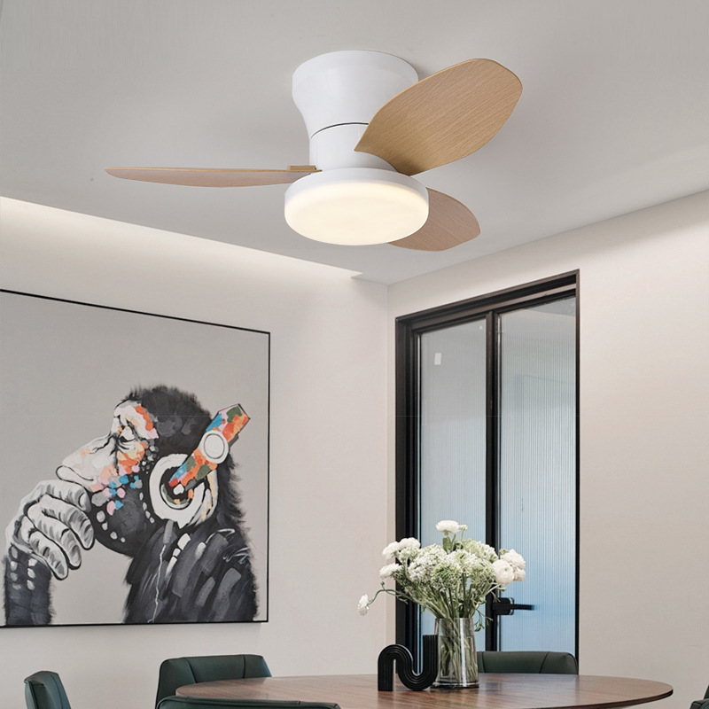Nórdico dormitorio ventilador luz gran viento ventilador luz sala de estar estudio comedor exportación transfronteriza ventilador integrado con luz image 4