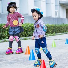 溜冰鞋儿童初学者四轮旱冰鞋女童双排轮滑鞋2~6周岁宝宝玩具