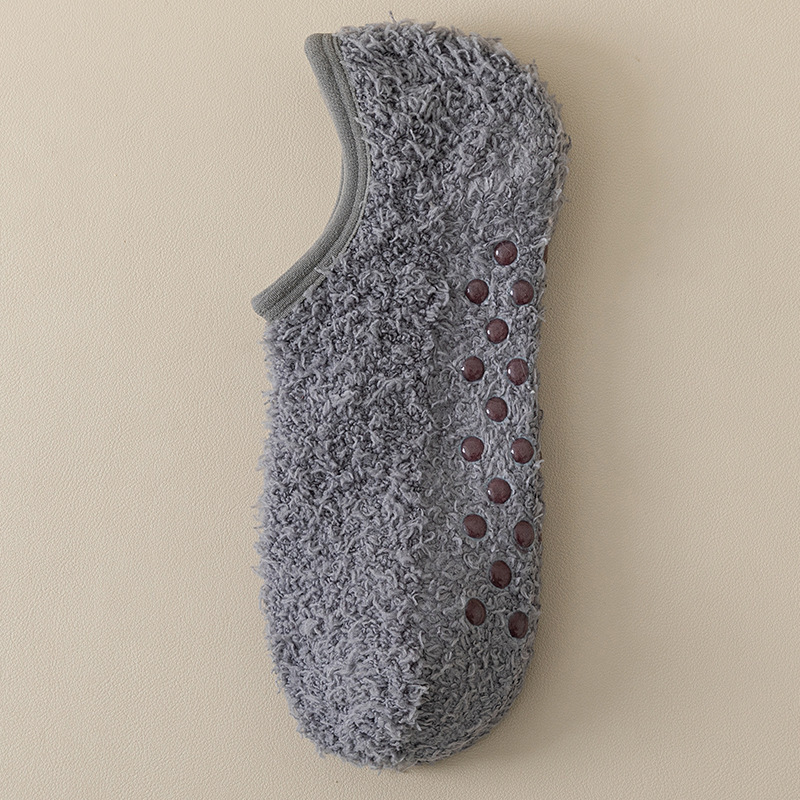 Calcetines de Piso para Hombre de Terciopelo de Coral Antideslizantes y Térmicos para Invierno