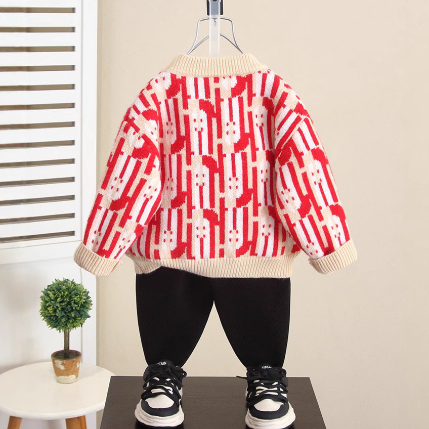 6588 niños más suéter de terciopelo otoño e invierno 2025 nueva ropa de invierno para niños engrosada suéter de estilo coreano para niños