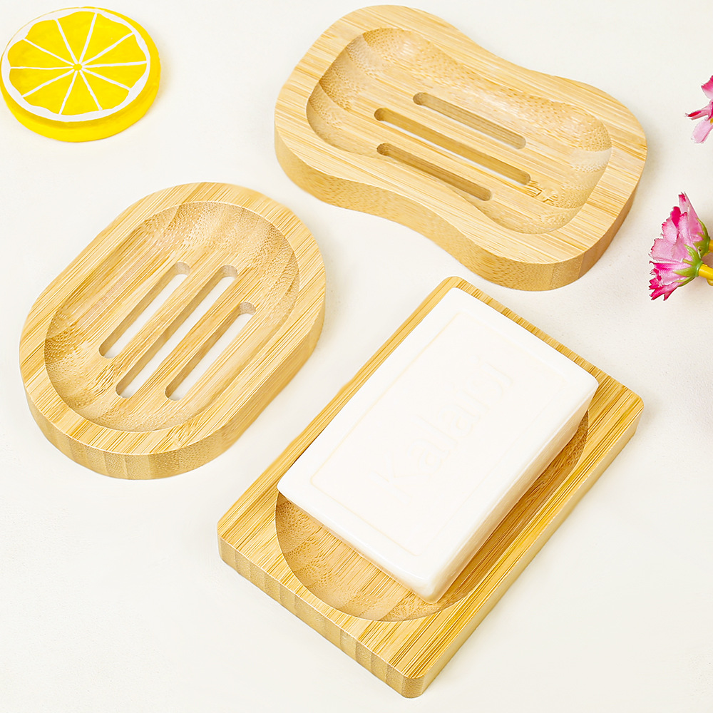 Caja de jabón de bambú para el hogar, escurrir, bandeja de jabón creativa, bandeja de jabón de madera, bandeja de drenaje automática, baño de hotel familiar
