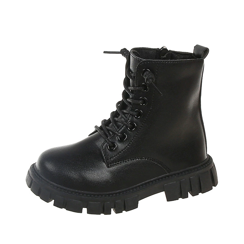 Ботинки (Martens) средней высоты для детей, мягкая рельефная подошва, корейский стиль, осень 2023