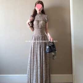 2026夏季有内里初夏巨好看碎花收腰显瘦气质感松紧腰绝美长裙