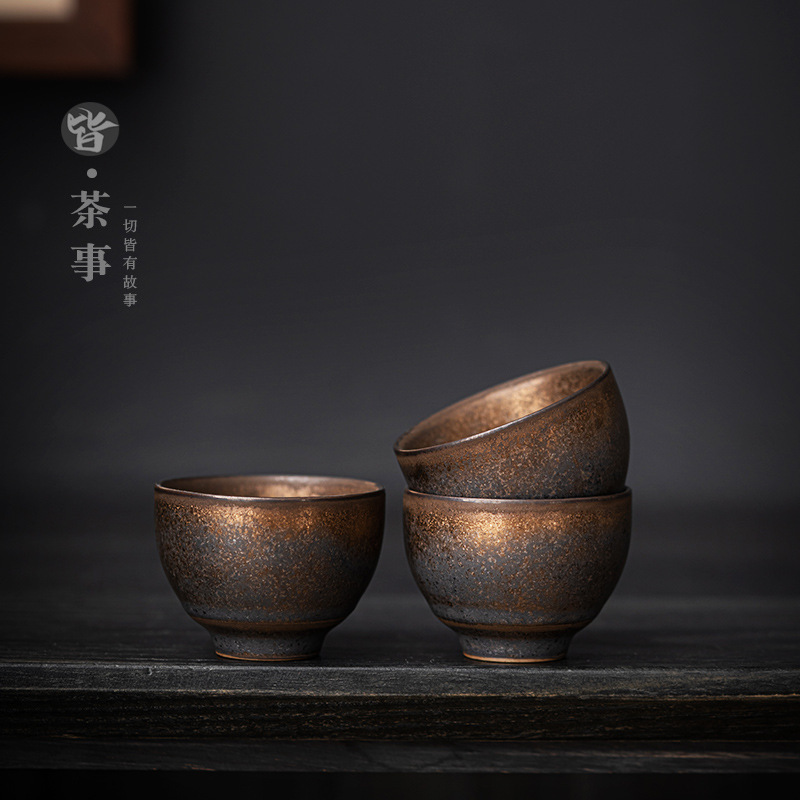 Gilded Kung Fu Tea Cup Single Cup Household Tea Cup Chinese Tea Set Tea Drinking Small Tea Bowl Tea Bowl Personal Cup Cup Gilded Kung Fu Tea Cup Single Cup Household Tea Cup Chinese Tea Set Tea Drinking Small Tea Bowl Tea Bowl Personal Cup Cup