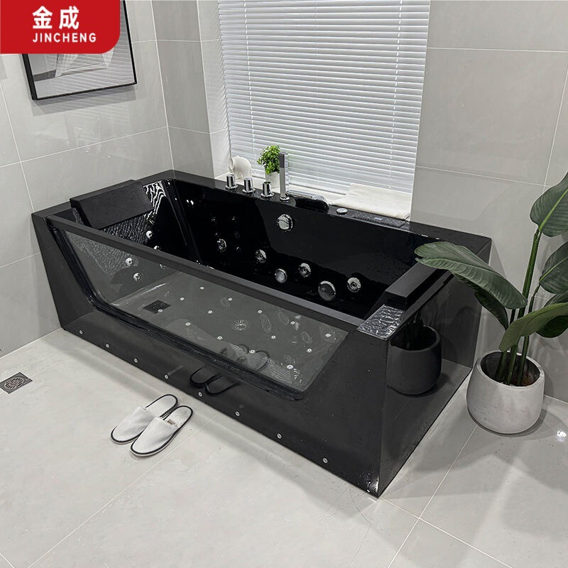 Jincheng High Quality Black Massage Bathtub 170cm Modern Simple Design Ce/Rohs Certification Small Apartment Jincheng High Quality Black Massage Bathtub 170cm Modern Simple Design Ce/Rohs Certification Small Apartment
