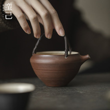 蛮己日式藤编公道杯手工过滤球孔家用粗陶绿茶碗泡茶碗家用温茶壶