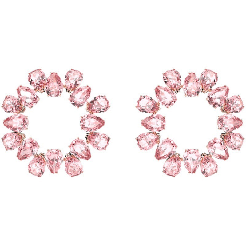 Glam Circle Water Droplets Alloy Inlay Artificial Crystal Women's Earrings display picture 1