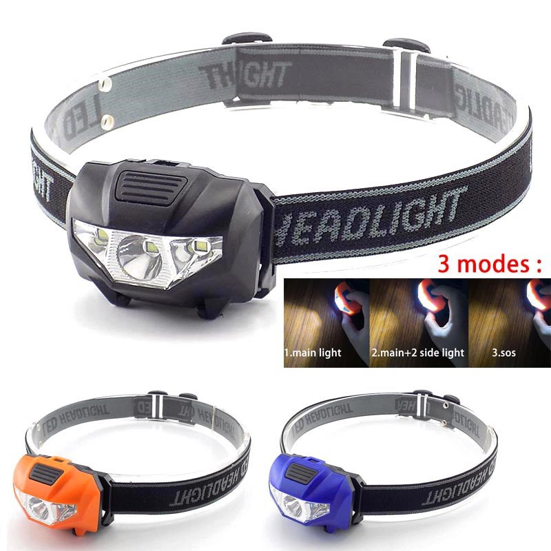 Headlight AAA battery Mini LED headlamp Head Light Torch跨境