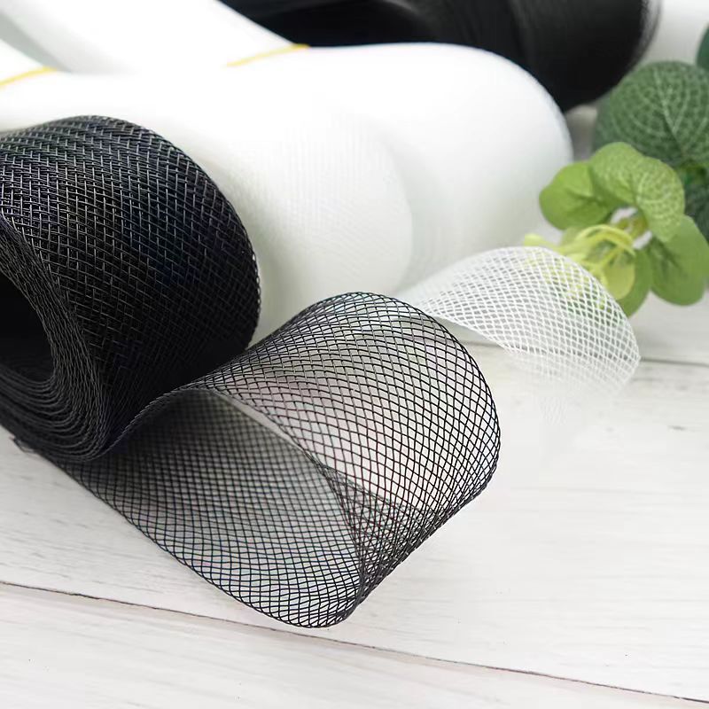 Hard net thick net 2-10cm black and white transparent clothing fishbone elastic mesh wedding dress dance clothing accessories skirt shaping belt