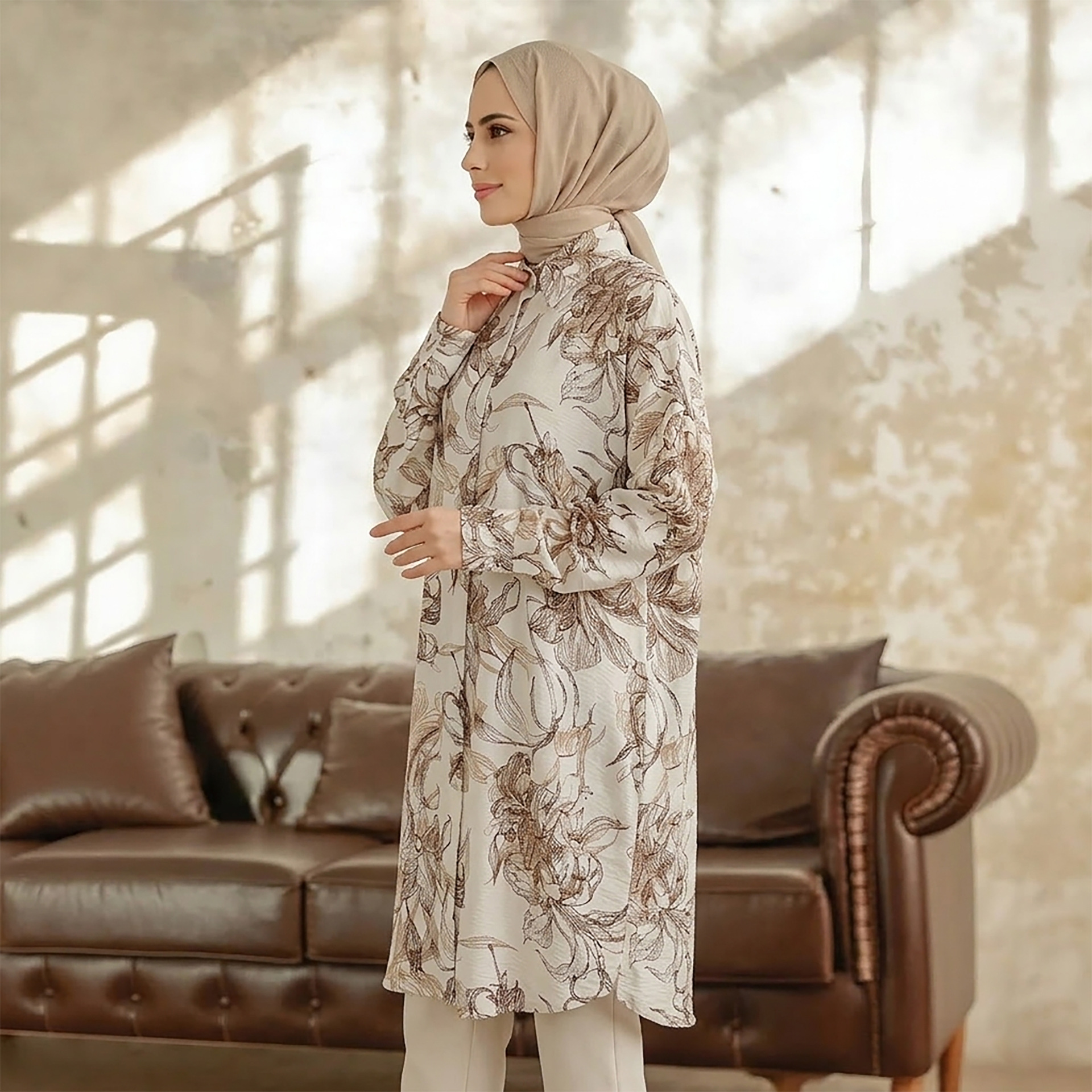Women's Multicolor Printed Mid-Length Casual Shirt Plus Size Polyester Spring/Summer Style_voghion.com