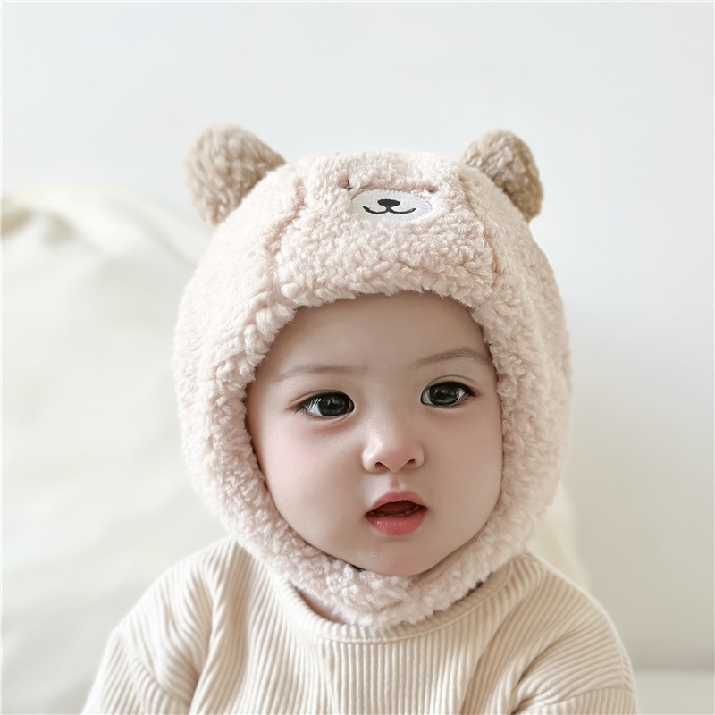 Sombreros para bebés en invierno, gorras de peluche coreanas para niños y niñas, gorras de peluche para niños, gorras de protección de oídos calientes, gorras de invierno para niños