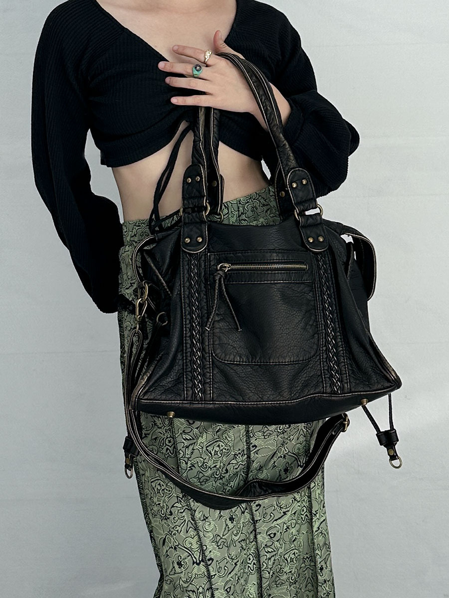 Amazon transfronterizo popular retro bolso de la motocicleta de las mujeres de gran capacidad bolsa especial bolso de las mujeres europeas y americanas del Milenio chica caliente axilas