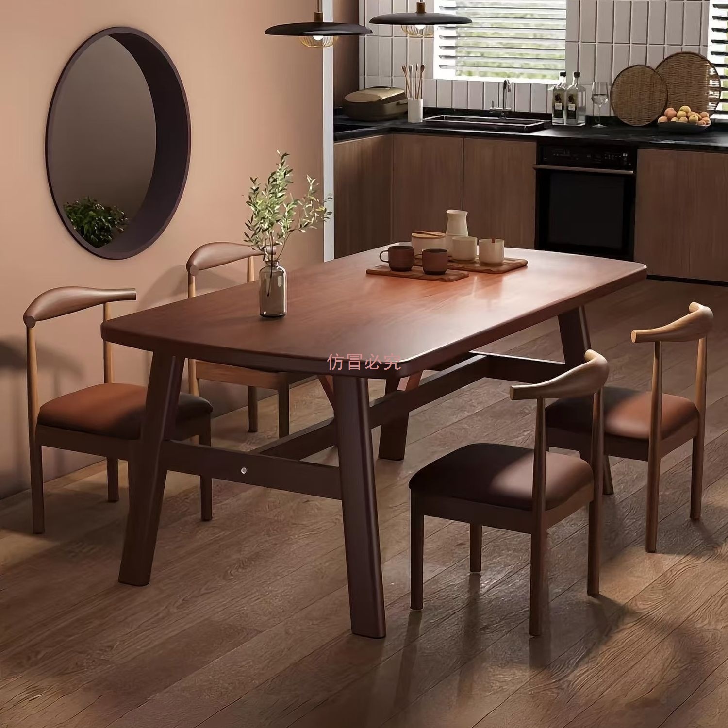 Dining Table for Home Small Apartment Modern Simple Dining Commercial Table and Chair Set Rectangular Dining Table Rental House Rental