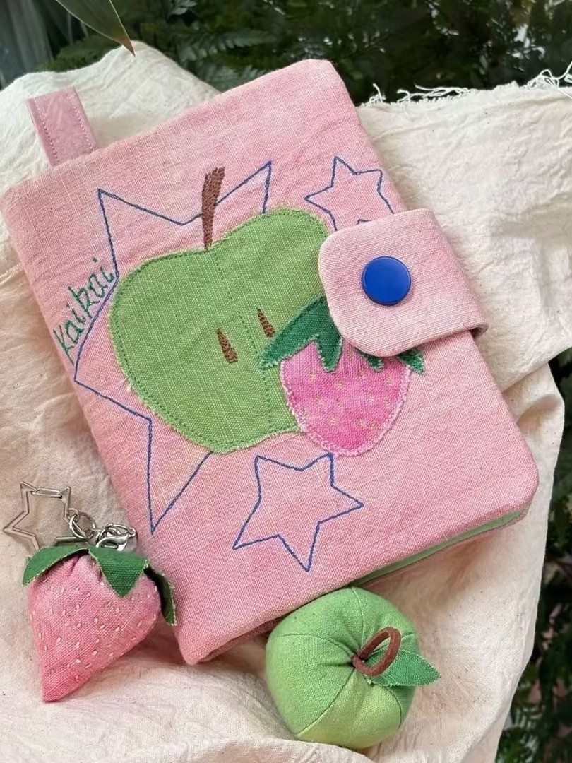 Strawberry design passport holder with card and coin compartments