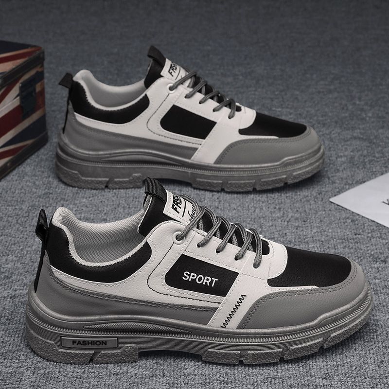 Zapatos de hombre primavera transpirable 2026 nueva moda de zapatos de skate casuales de mano baja para hombres botas de cuero Martin