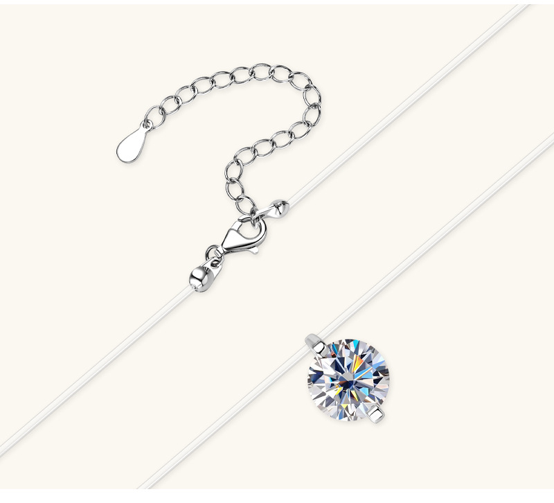 人鱼眼泪莫桑钻石项链