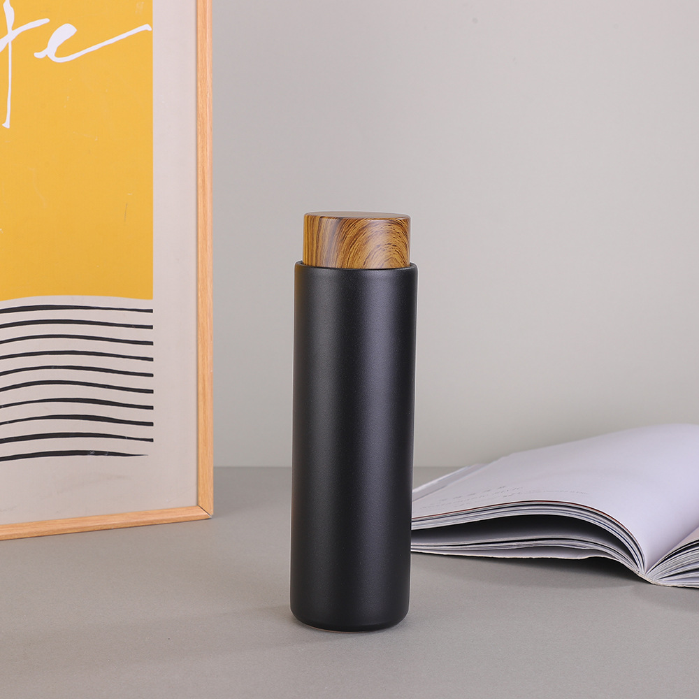 Red explosiva madera taza de aislamiento 304 acero inoxidable regalo de negocios taza de agua creativa taza portátil