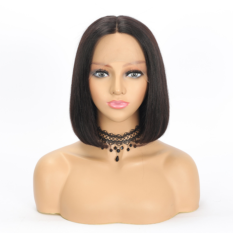 Amazon nuevos productos Europeos y estadounidenses pelucas de cabello corto y recto para mujeres negras bobbing cubierta de cabello corto y recto cubierta de cabello