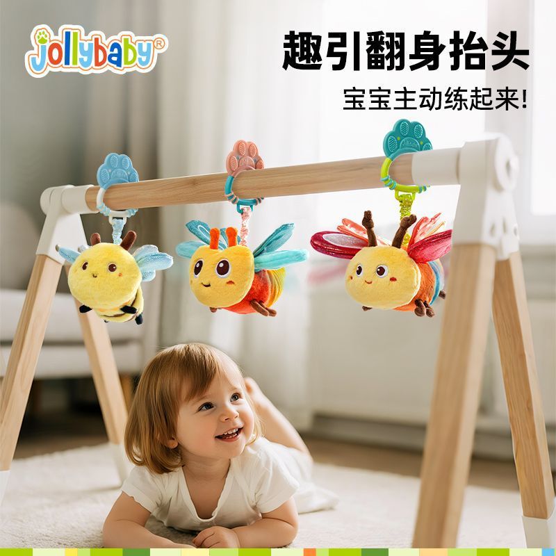 Jollybaby动感昆虫毛绒玩具婴儿可啃咬宝宝唱歌早教安抚牙胶玩偶|undefined