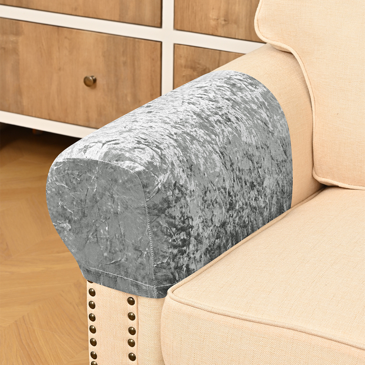 Amazon transfronterizo elástico oro sólido sofá guantes guantes protectores toallas antideslizantes TEMU