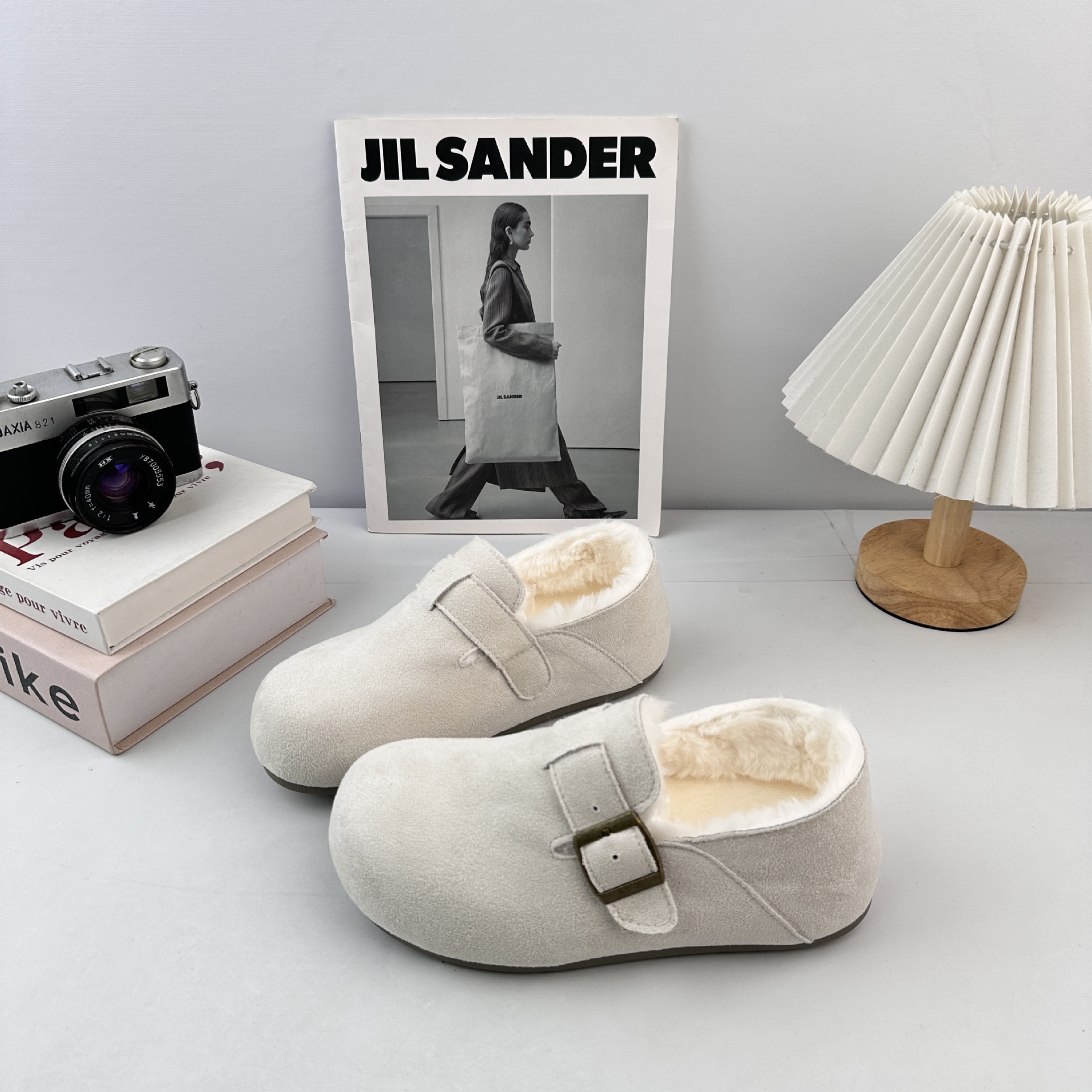 Farwave gruesa base interior aumentó la altura de los zapatos Birken 2025, nuevos zapatos de algodón de nieve perezoso, cabeza grande, hermosa, agencia de pelo image 8