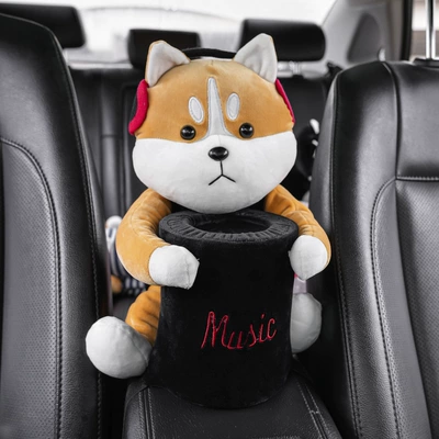 Car tissue box/set Car Interior Decorative Seat Middle - musical-puppy-with-storage-bucket-dual-use-model