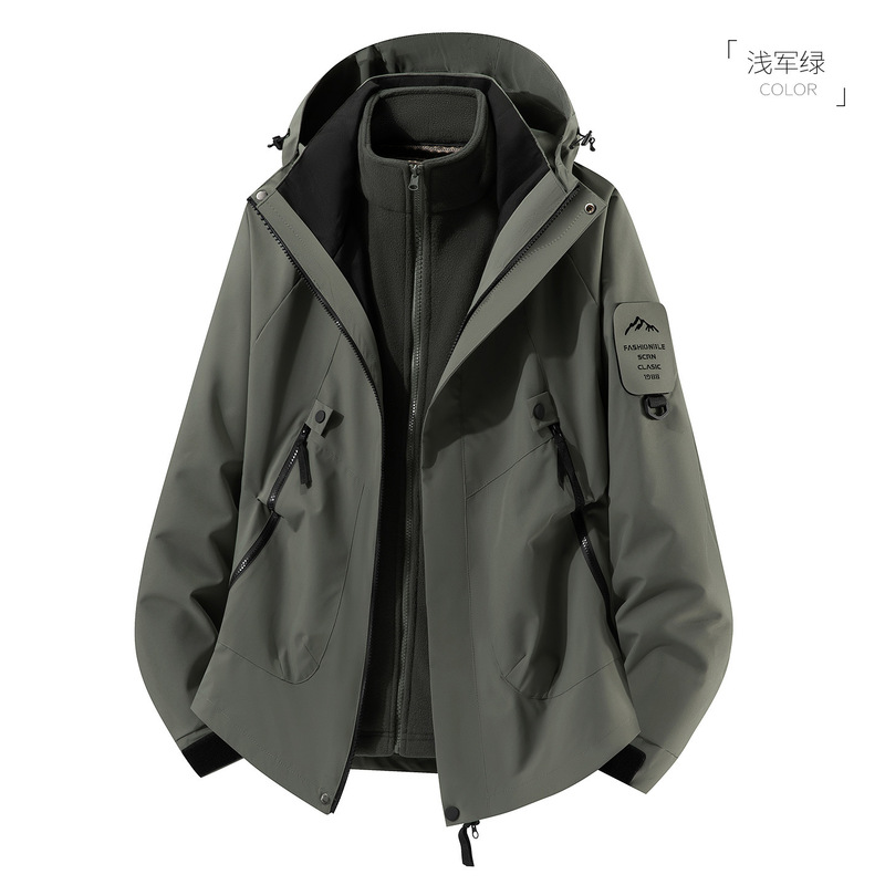 户外机能冲锋衣女款三合一防风防水情侣山系徒步进藏登山服外套男|undefined