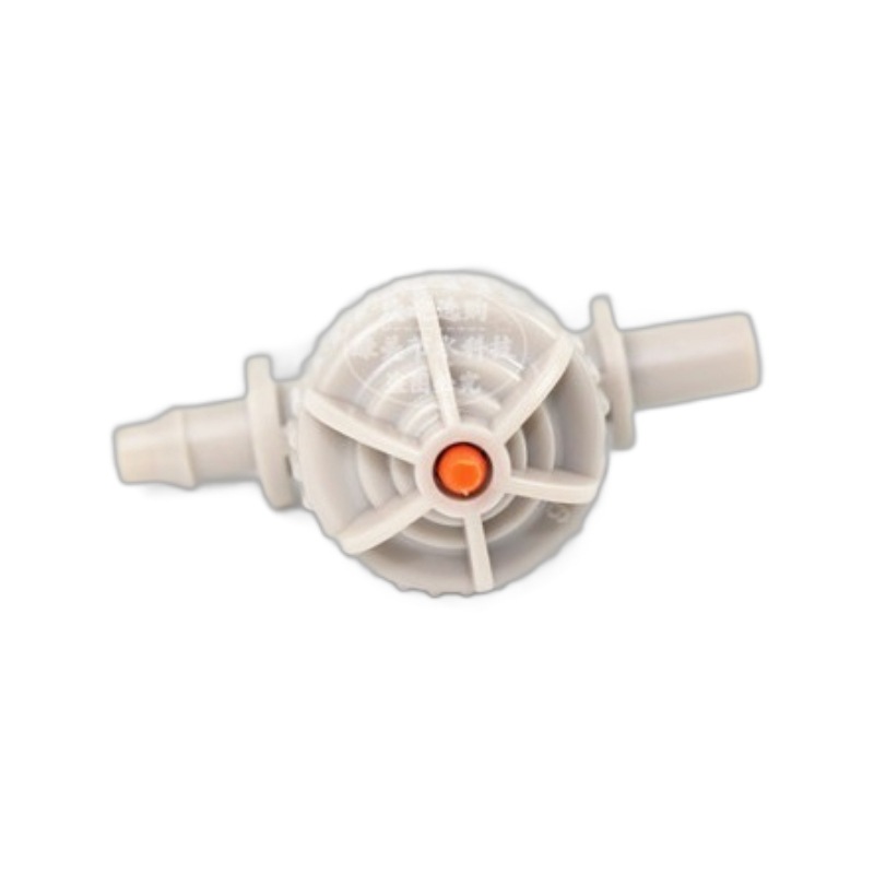 Blanco 6mm de diámetro externo de 6mm conector anti-goteo de púas, válvula de retención de fugas de microjetor desmontable y sin fugas