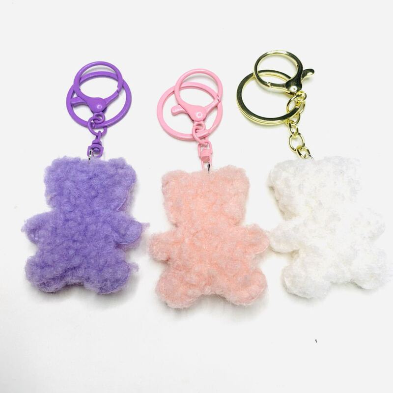 Autumn and Winter Plush Bear Fabric Label Accessories DIY Hairpin Materials Keychain Bag European and American Style