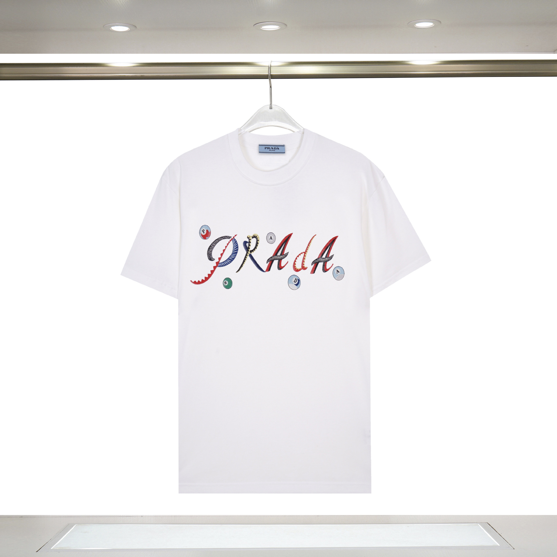 Amiri Cross-Border New AMIRI Letter Logo Hot Drilling Craft para hombres y mujeres camisetas de manga corta sueltas