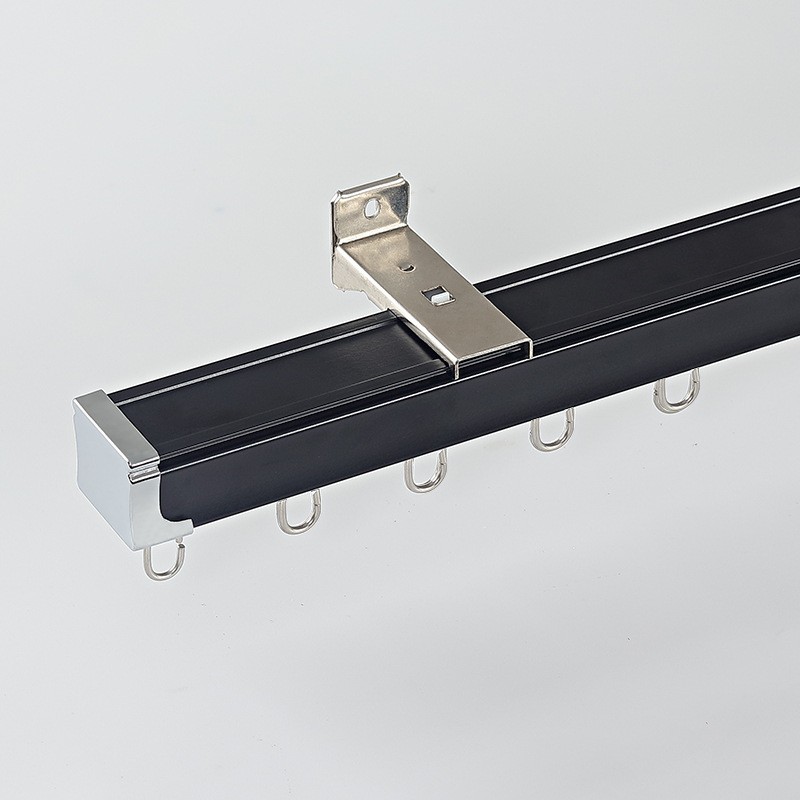 aleación de aluminio gruesa silenciosa cortina galvanizada rieles Roma barra de cortina lateral monorril deslizante Keqiao al por mayor rieles recto