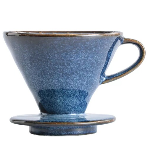 Hand brewed coffee filter cup ceramic spiral pattern retro kiln tapered drip filter filter cup