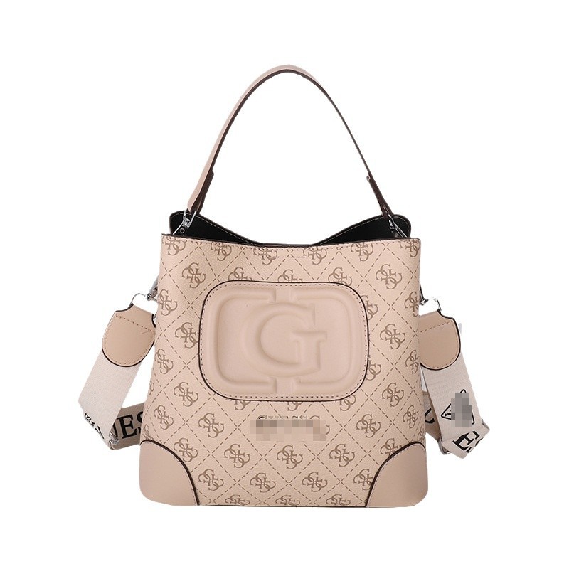 Bolsos impresos europeos y americanos transfronterizos, letras femeninas 2024, nueva tendencia, bolso de cubo francés, bolso de mensajero de alta gama