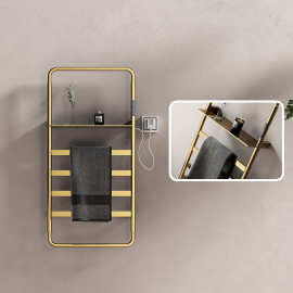 电热毛巾架智能毛巾加热碳纤维家用卫生间发热烘干浴巾架置物架