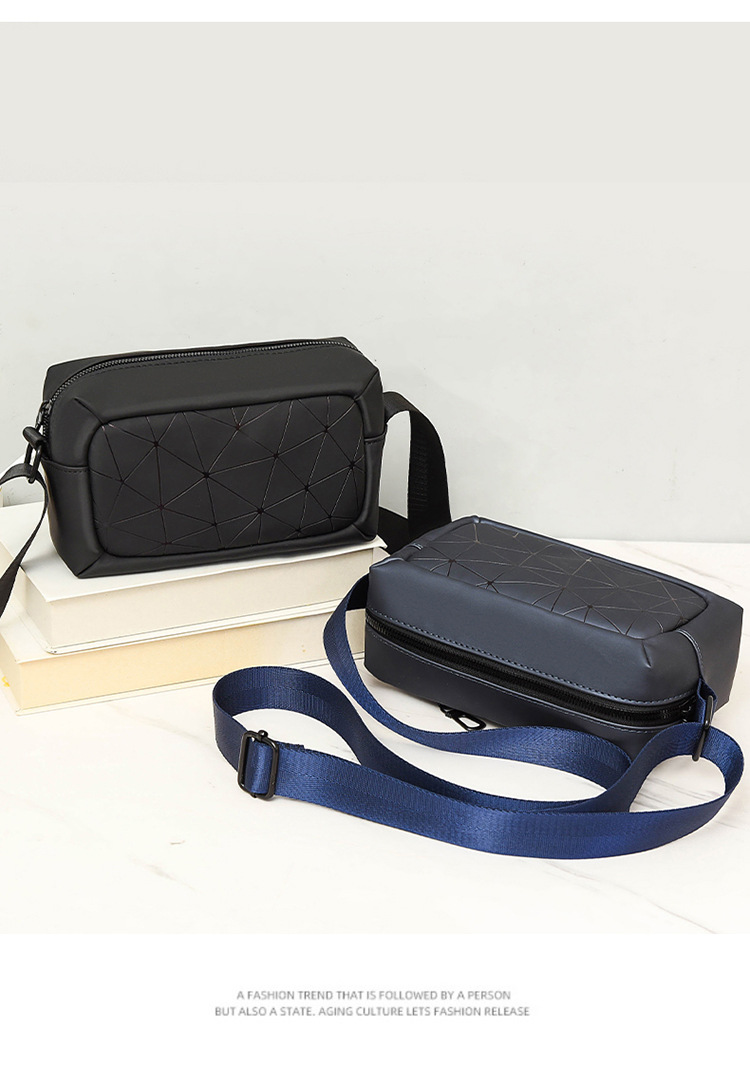 Solid Color Pattern All Seasons Season Men's Solid Color Oxford Cloth Sewing Thread Zipper Crossbody Bag