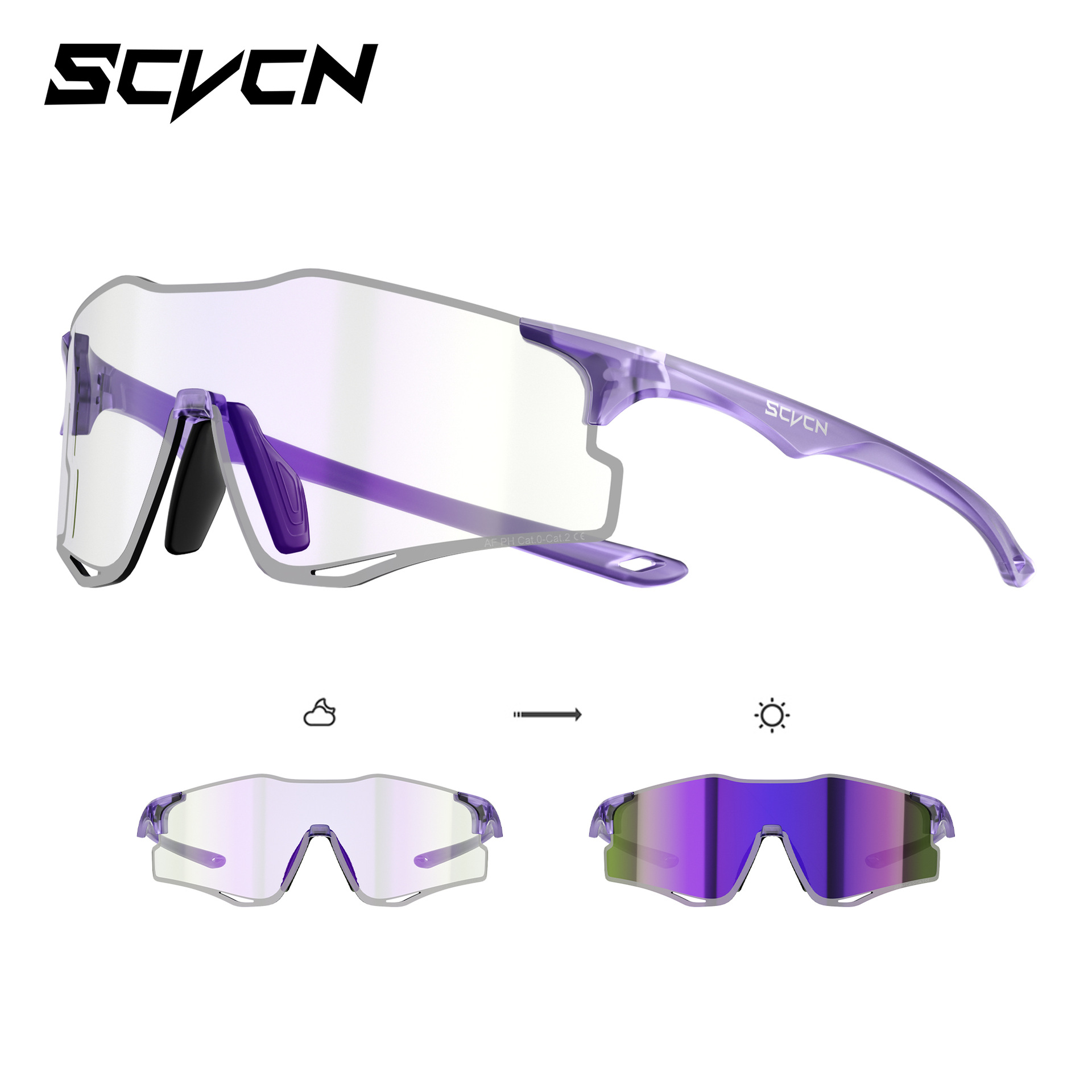 Anti-fog photochromic running glasses