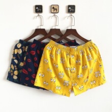 男士阿罗裤纯棉宽松大码男士平角裤青年四角居家裤睡裤休闲短裤