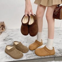 复古小土豆加绒勃肯鞋女2025冬季新款加厚一脚蹬保暖雪地靴棉鞋子