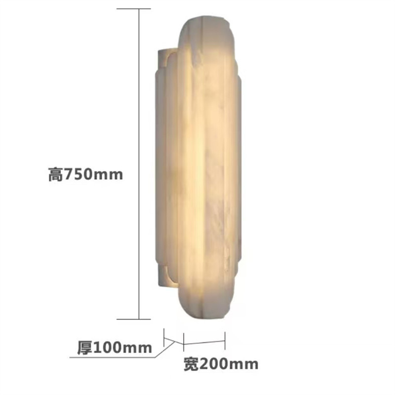 Aplique de Pared de Mármol Natural de Piedra Natural y Hierro, Iluminación Superior e Inferior, LED, para Dormitorio y Cabecera de Cama image 10