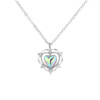 Pendant heart shaped, chain for key bag , necklace, moonstone, light luxury style