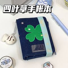 Xiaohongshuの人気のa7四つ葉のクローバー布製ハンドブックイン小さな新鮮で見栄えの良いポータブルルーズリーフノートブック