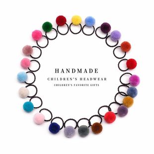 Foreign trade fur ball children's chirp hair rope headdress small wool ball baby hair band hair volume less rubber band hair rope