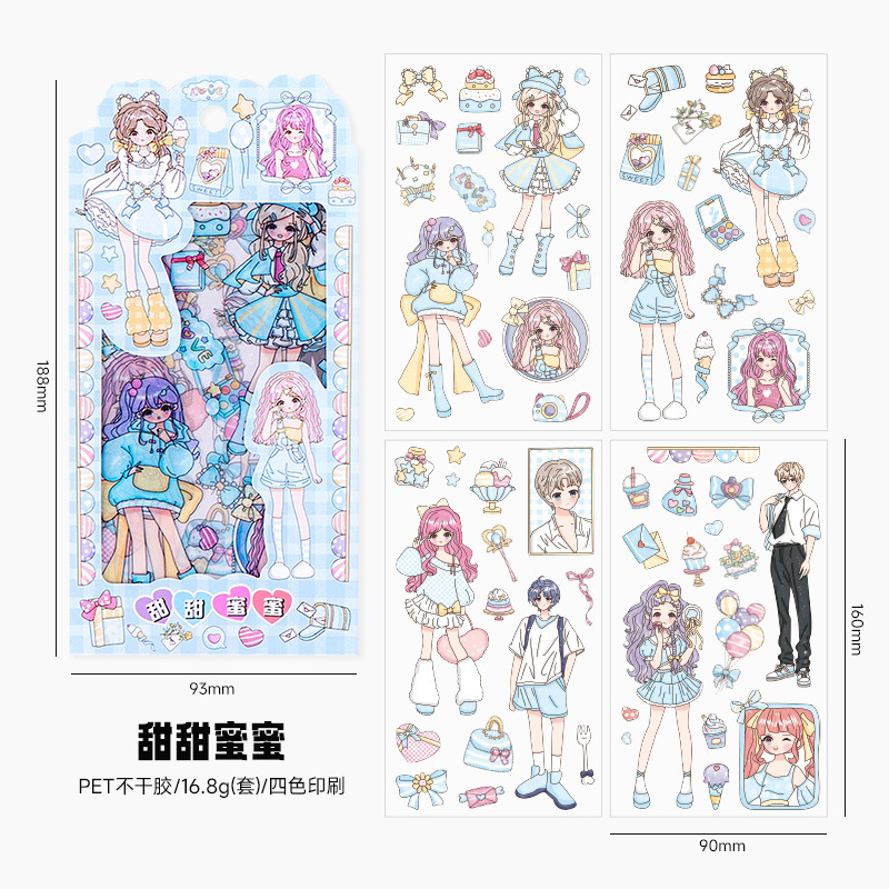Pegatinas de chicas dopamina transparentes impermeables pet adorables pegatinas de chicas diy diario decoración pegatinas de tarjetas Goku