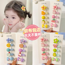 不伤发全包宝宝布发夹儿童可爱花朵卡通刘海碎发小夹子婴幼儿头饰