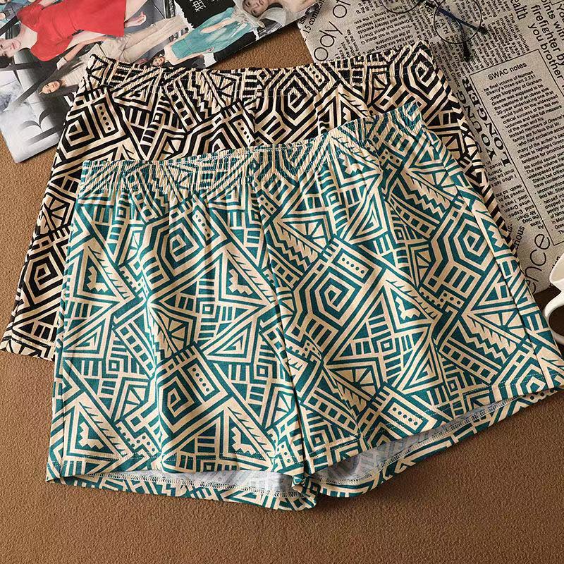 여름 남성 Arrow Pants 2025 새로운 통기성 캐주얼 복서 팬티 복고풍 민족 스타일 미국 인쇄 비치 바지